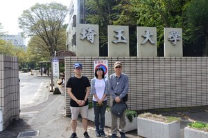 訪視日本姊妹校國立埼玉大學留日生劉○均・劉○筠辰同學。圖片